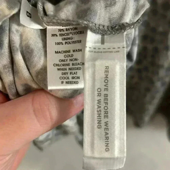 Anne Taylor  Loft Dress with Ruffled Sleeve with Sage Green Pattern - Picture 4 of 5